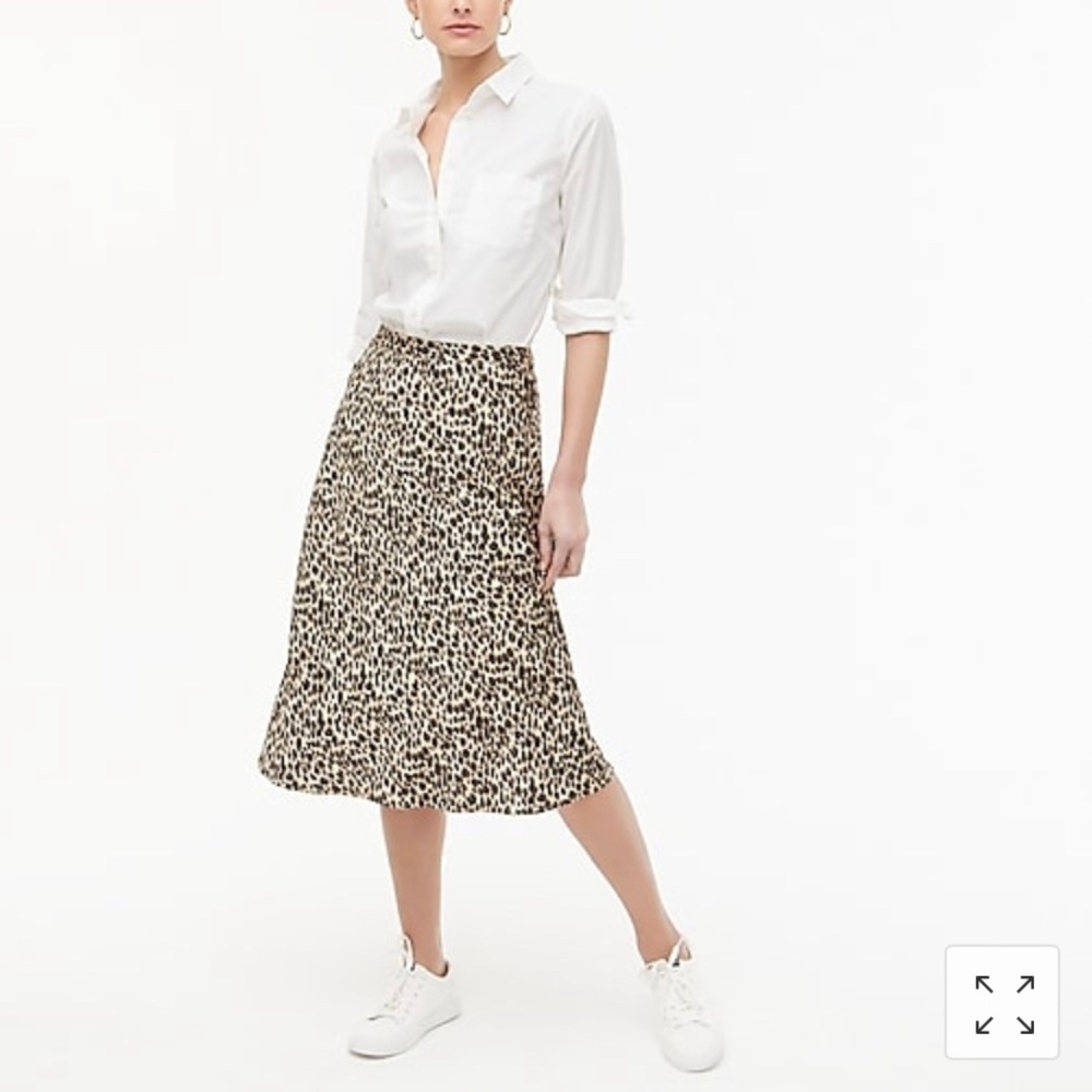 J Crew Factory Pull-on printed bias midi skirt